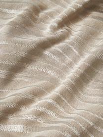 Housse de coussin satin de coton motif de vagues brodées beige Nico, 100 % satin de coton, Beige, Larg. 45 cm, long. 45 cm