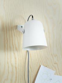 Aplique Iluminar, con enchufe, Pantalla: metal pintado, Cable: cubierto en tela, Blanco, F 21 x Al 18 cm