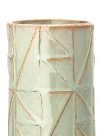 Ręcznie wykonany wazon z kamionki Mina, Kamionka, Zielony, Ø 11 x W 25 cm