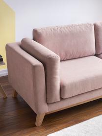 Sofa Seattle (3-osobowa), Tapicerka: 100% poliester, Stelaż: drewno naturalne, płyta w, Nogi: drewno naturalne, Jasny blady różowy, S 218 x G 86 cm