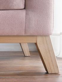 Divano 3 posti in tessuto rosa chiaro Seattle, Rivestimento: 100% poliestere, Struttura: legno, truciolato, Piedini: legno, Rosa chiaro, Larg. 218 x Prof. 86 cm