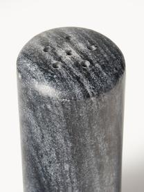 Komplet solniczki i pieprzniczki z marmuru Agata, 2 elem., Marmur, Biały, czarny, marmurowy, Ø 5 x W 10 cm