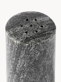 Zout- en peperstrooier Agata van marmer, set van 2, Marmer, Wit, zwart, gemarmerd, Ø 5 x H 10 cm