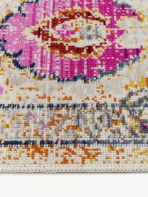Laagpolige loper Kashan Vintage met gekleurde decoratie, Bovenzijde: 100% polypropyleen, Onderzijde: latex, Lichtbeige, meerkleurig, B 71 x L 230 cm