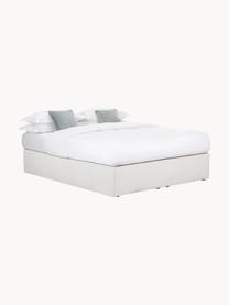 Boxspringbed Enya, Matras: 5-zones pocketvering, Poten: kunststof Dit product is , Geweven stof lichtgrijs, B 140 x L 200 cm, hardheidsgraad H2