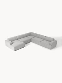 Divano ampio Melva, Rivestimento: 100% poliestere Con 115.0, Struttura: legno massiccio di pino e, Piedini: plastica Questo prodotto , Tessuto grigio chiaro, Larg. 339 x Prof. 339 cm, parte angolare a destra