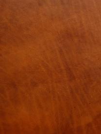 Poltroncina in pelle marrone Lola, Struttura: legno di teak, Piedini: legno di teak, Pelle marrone, Larg. 75 x Prof. 60 cm