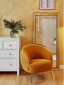 Fauteuil cocktail en velours jaune So Curvy, Velours ocre