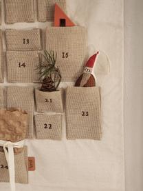 Adventskalender Pine aus Baumwolle und Jute, 67 % Baumwolle, 33 % Jute, Off White, Beige, B 50 x H 69 cm