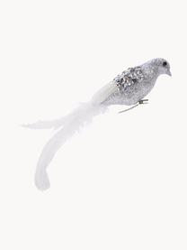 Addobbo di Natale Bird 2 pz, larg.22 cm, Argentato, bianco, Larg. 22 x Alt. 5 cm