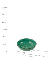 Handbeschilderde serveerschalenset Baita in groen Ø 26 en Ø 23 cm, 2-delig, Handbeschilderde keramiek (hard dolomiet), Groen, Set met verschillende formaten