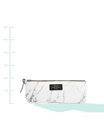 Pennenetui White Marble, Polyester, leer, Wit, 22 x 9 cm