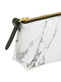 Stifte-Etui White Marble, Polyester, Leder, Weiß, marmoriert, 22 x 9 cm