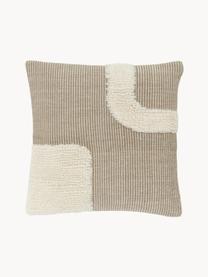 Handgeweven kussenhoes Wool, Taupe, lichtbeige, B 45 x L 45 cm