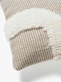 Copricuscino tessuto a mano Wool, Retro: 100% cotone, Taupe, beige chiaro, Larg. 45 x Lung. 45 cm