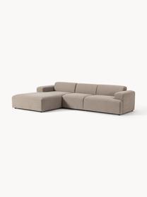 Ecksofa Melva (4-Sitzer), Bezug: 100 % Polyester Der strap, Gestell: Massives Kiefern- und Fic, Füße: Kunststoff Dieses Produkt, Webstoff Greige, B 319 x T 195 cm, Eckteil links