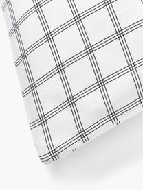 Geruite katoenen omkeerbaar kussenhoes Enna, Weeftechniek: renforcé Draaddichtheid 1, Wit, zwart, B 60 x L 70 cm