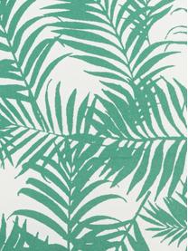 Outdoor-Kissen Gomera mit Blattmuster, mit Inlett, 100% Polyester, Weiss, Grün, 45 x 45 cm