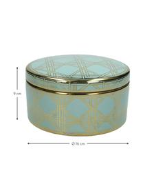 Pojemnik do przechowywania Kristen, Ceramika, Zielony, odcienie złotego, Ø 16 x W 9 cm