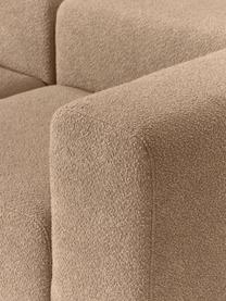 Modulares Bouclé-Sofa Lena (3-Sitzer), Bezug: Bouclé (93 % Polyester, 6, Gestell: Kiefernholz, Schichtholz,, Füße: Kunststoff, Bouclé Hellbraun, B 209 x T 106 cm