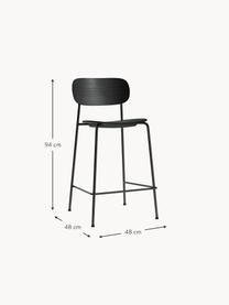 Tabouret de bar Co, Noir, larg. 48 x long. 94 cm