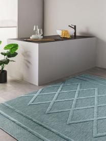 Ručně tkaný interiérový/exteriérový koberec se strukturovaným povrchem Bonte, 100 % polypropylen, Tyrkysová, Š 120 cm, D 170 cm (velikost S)