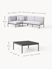 Garten-Lounge-Set Linden, 2-tlg., Bezug: 100% Polyester Der hochwe, Gestell: Metall, pulverbeschichtet, Tischplatte: Polystyrol, Gestell: Metall, pulverbeschichtet, Dunkelgrau, Hellgrau, Set mit verschiedenen Größen