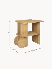 Eichenholz-Beistelltisch Axis, Eichenholz, geölt

Dieses Produkt wird aus nachhaltig gewonnenem, FSC®-zertifiziertem Holz gefertigt., Eichenholz, B 80 x H 70 cm