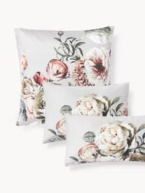 Funda de almohada de satén de algodón Blossom, Gris claro, multicolor, An 45 x L 110 cm