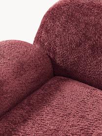 Poltrona lounge in teddy-bouclé Wolke, Rivestimento: teddy bouclé (100% polies, Piedini: plastica Questo prodotto , Teddy-bouclé rosso vino, Larg. 138 x Prof. 105 cm