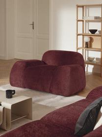 Fauteuil lounge en peluche-bouclette Wolke, Peluche-bouclette lie de vin, larg. 138 x prof. 105 cm