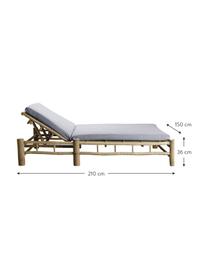 Bain de soleil en bambou XL avec matelas rembourré Bambed, Gris, brun