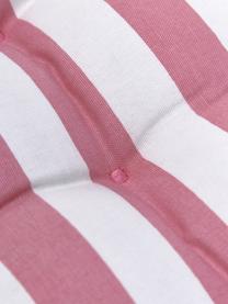 Cojín de asiento a rayas Timon, Funda: 100% algodón, Rosa, blanco, An 40 x L 40 cm