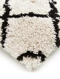 Ručně vyrobený nadýchaný povlak na polštář Naima, Béžová, černá, Š 45 cm, D 45 cm