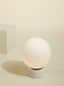 Ručně vyrobená stolní lampa z mramoru Sphere, Bílá, mramorovaná, Ø 40 cm, V 50 cm