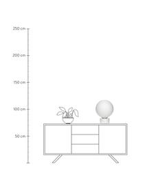 Ručně vyrobená stolní lampa z mramoru Sphere, Bílá, mramorovaná, Ø 40 cm, V 50 cm