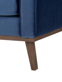 Divano 2 posti in velluto blu navy Alva, Rivestimento: velluto (rivestimento in , Struttura: legno di pino massiccio, Piedini: legno massello di faggio,, Blu marino, Larg. 184 x Prof. 94 cm