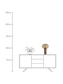 Bureaulamp Bes met marmeren voet, Lampenkap: glas, Lampvoet: marmer, Fitting: metaal, Bruin, rookglas, Ø 29 x H 45 cm