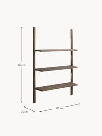 Wandregal Sinca aus Mangoholz, Mangoholz, Metall, beschichtet, Mangoholz, B 86 x H 126 cm