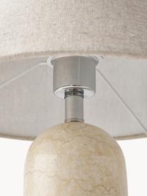 Tischlampe Gia mit Marmorfuss, Lampenschirm: 50 % Leinen, 50 % Polyest, Beige, marmoriert, Ø 30 x H 39 cm