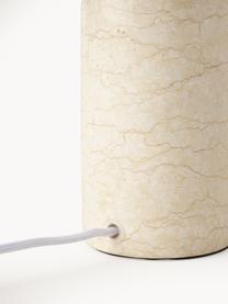 Tischlampe Gia mit Marmorfuß, Lampenschirm: 50 % Leinen, 50 % Polyest, Lampenfuß: Marmor, Beige, marmoriert, Ø 30 x H 39 cm