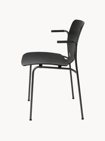 Plastová stolička s opierkami Nova Sea, Čierna, Š 55 x H 56 cm