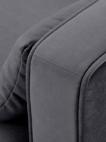 Fauteuil classique velours gris foncé Alva, Revêtement : gris Pieds : hêtre, teinte sombre