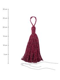 Ciondolo Lurex 2 pz, Cotone con filo di lurex, Vino rosso, dorato, Ø 3 x Alt. 20 cm