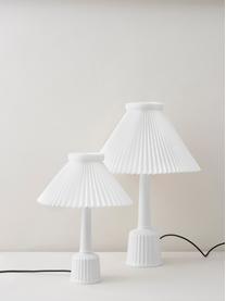 Grosse Porzellan-Tischlampe Esben, handgefertigt, Weiss, Ø 45 x H 65 cm