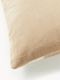 Patchwork-Kissenhülle Bastien aus Samt, Vorderseite: Samt (Material 1, Rückseite: 100 % Baumwolle, Beigetöne, B 50 x L 50 cm
