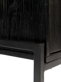 Vitrina de madera y metal Hardy, Estructura: tablero de fibras de dens, Patas: metal recubierto, Negro, An 80 x Al 180 cm