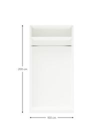Modularer Drehtürenschrank Charlotte, 100 cm Breite, mehrere Varianten, Korpus: Spanplatte, FSC-zertifizi, Weiß, Basic Interior, B 100 x H 200 cm