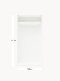 Armario modular Charlotte, 2 puertas (100 cm), diferentes variantes, Estructura: tablero aglomerado revest, Blanco, Interior Basic (An 100 x Al 200 cm)