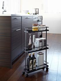 Carrello da cucina con ruote Tower, Acciaio rivestito, Nero, Larg. 38 x Alt. 66 cm